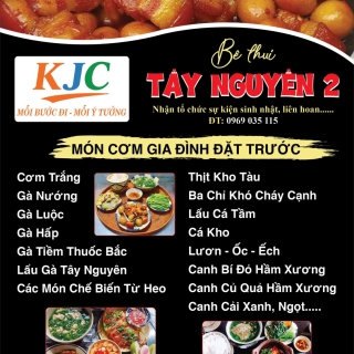 Menu món cơm gia đình đặt trước Bê Thui Tây Nguyên 2
